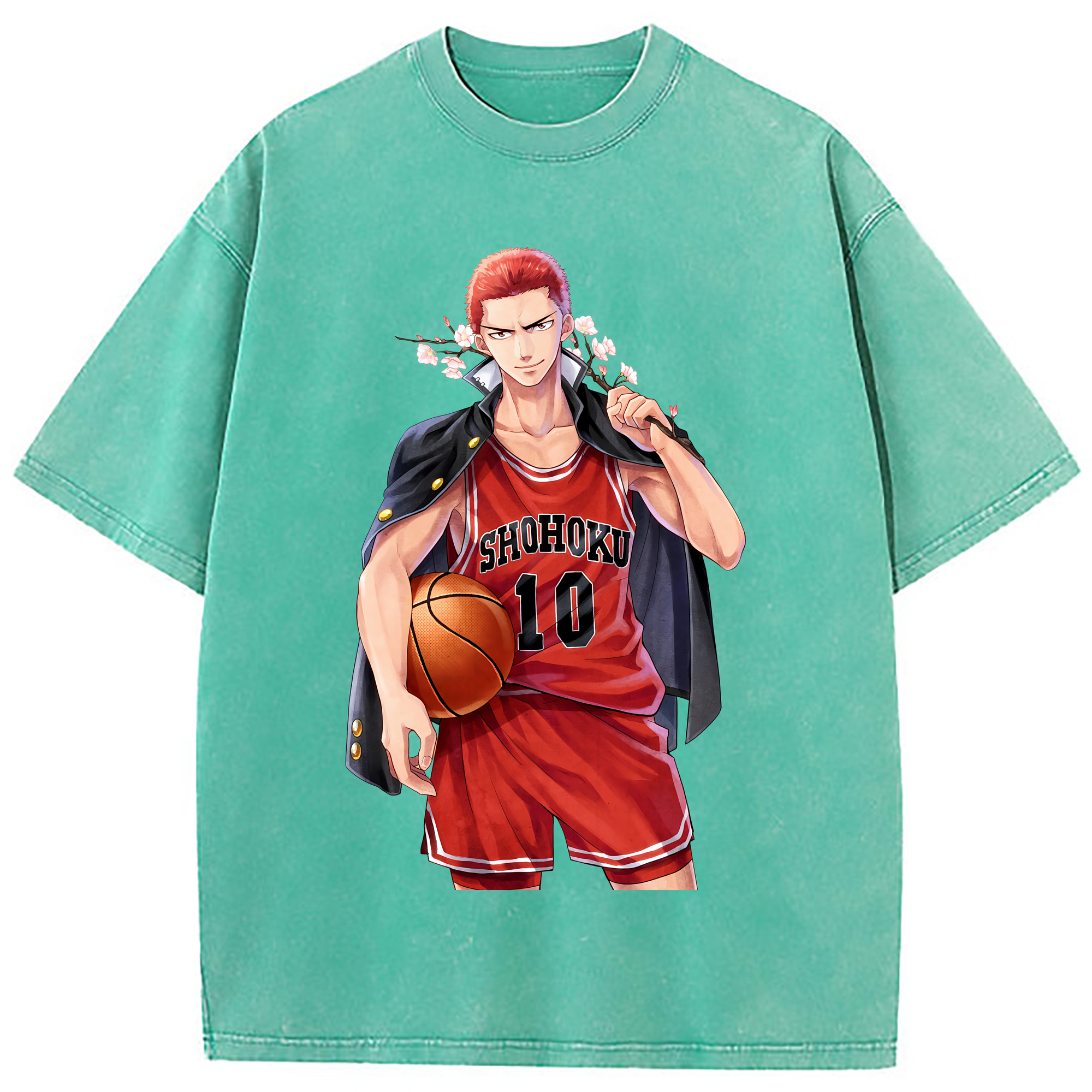 （画像用） SLAM DUNK／スラムダンク 綿100% ヴィンテージ風 半袖Tシャツ（フロントプリント）